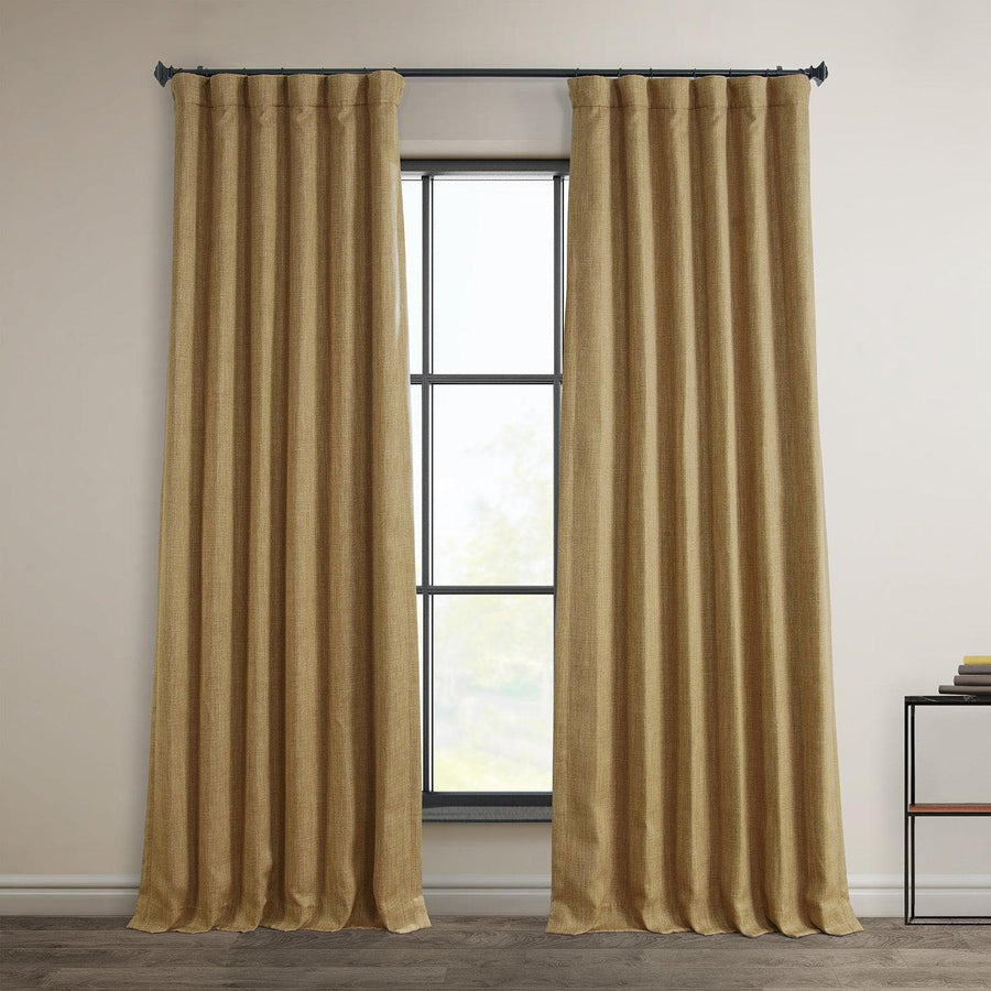 Butterscotch Textured Faux Linen Room Darkening Curtain - HalfPriceDrapes.com