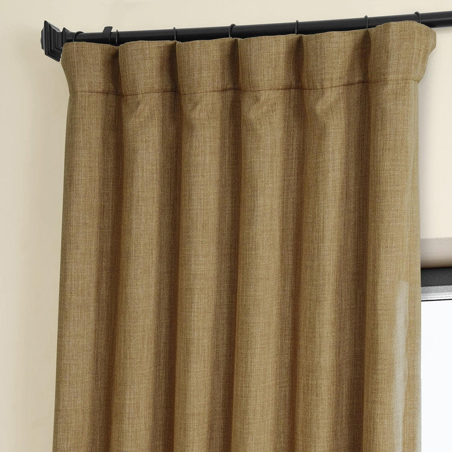 Butterscotch Textured Faux Linen Room Darkening Curtain - HalfPriceDrapes.com