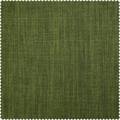 Tuscany Green Textured Faux Linen Room Darkening Curtain