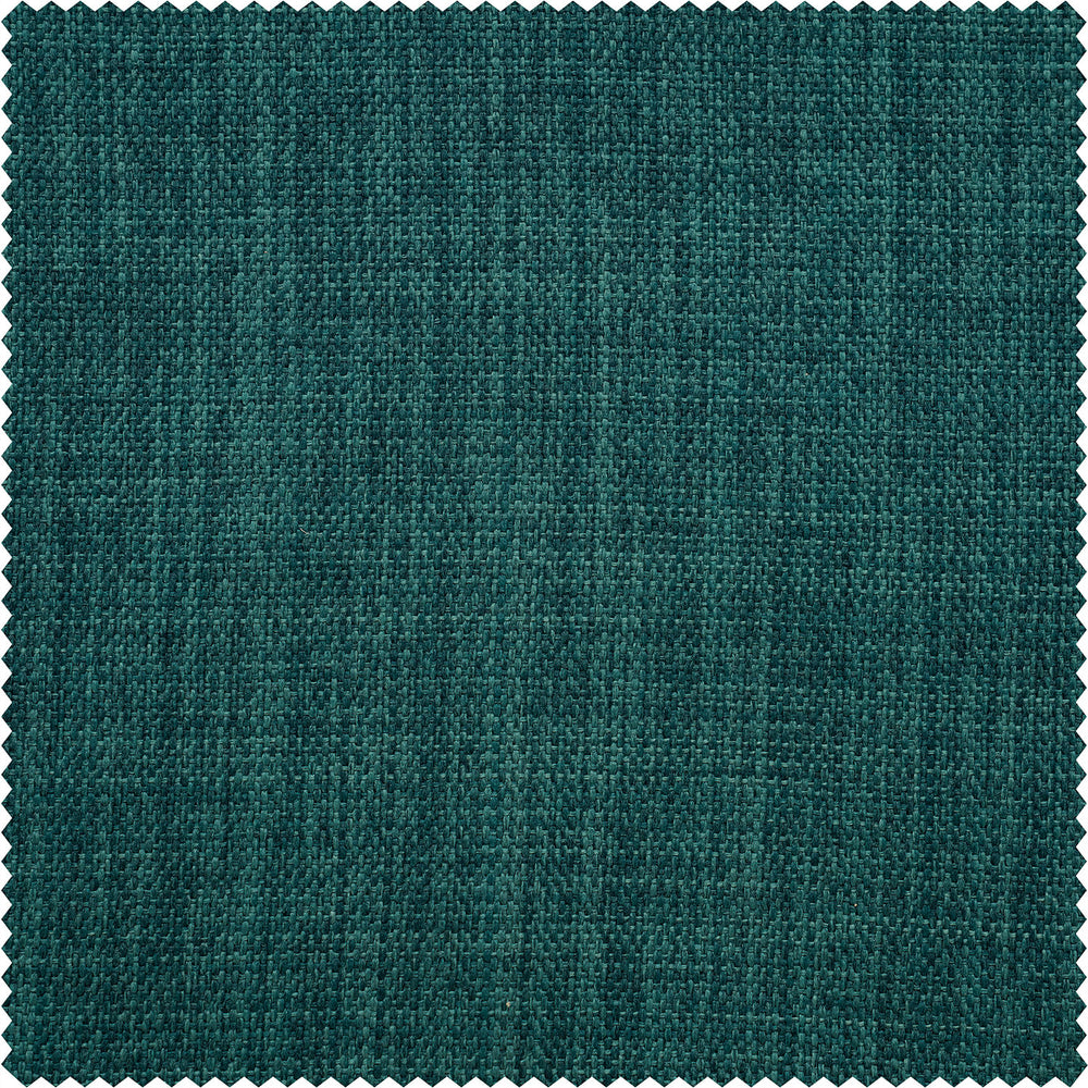 Slate Teal Green Textured Faux Linen Custom Curtain