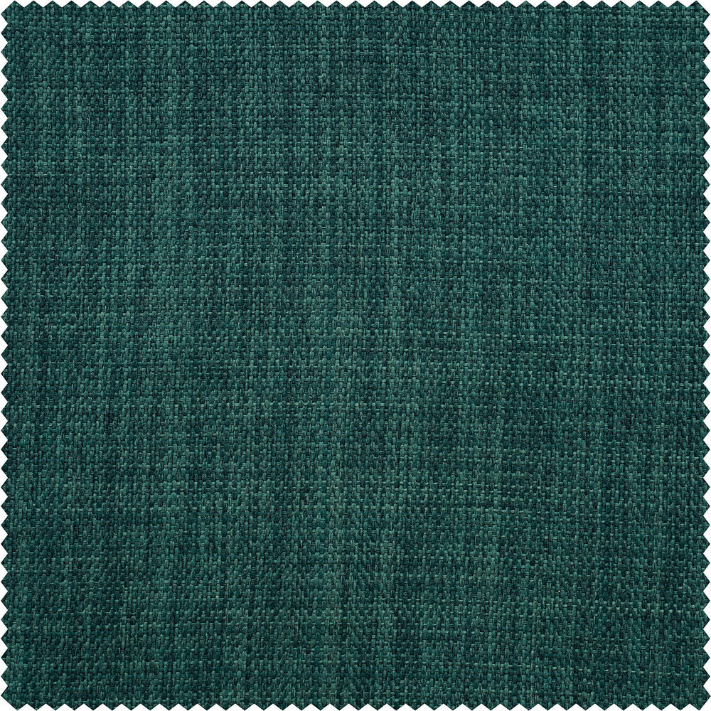 Slate Teal Green Textured Faux Linen Custom Curtain