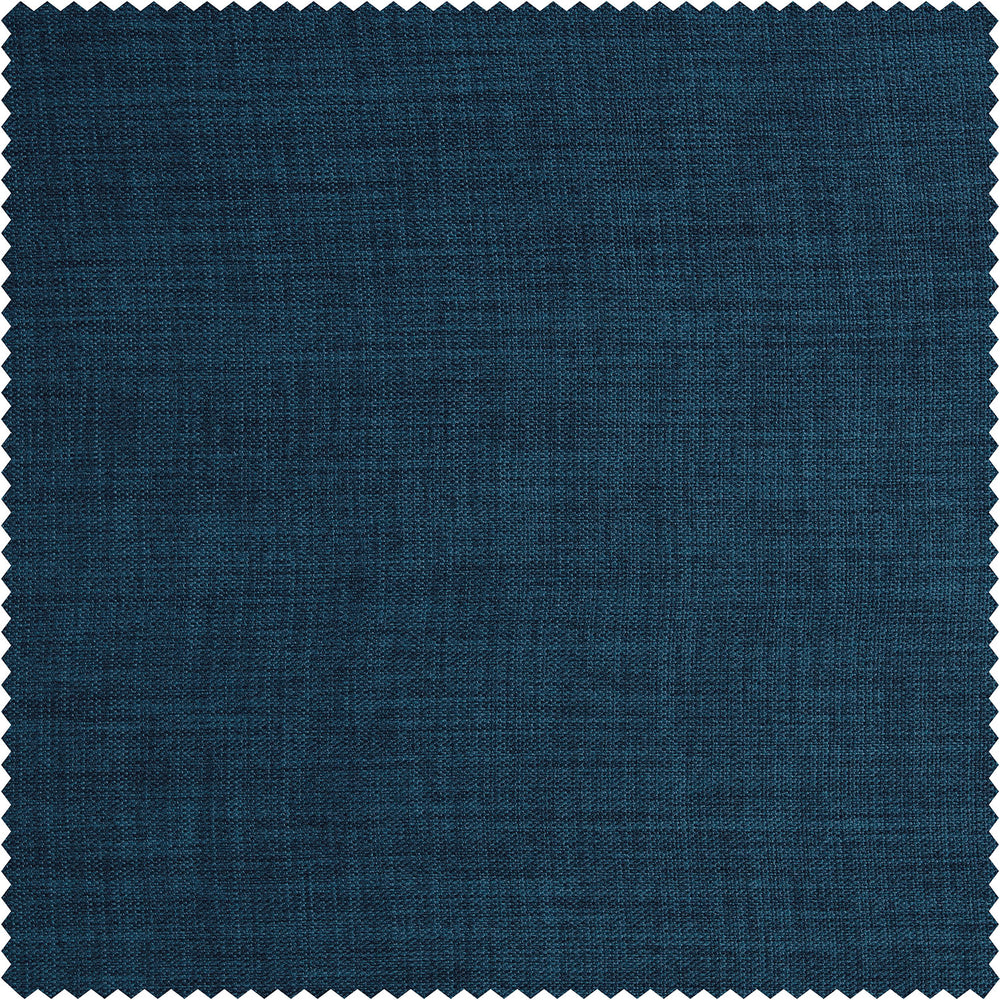 Indigo Textured Faux Linen Custom Curtain