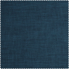 Indigo Textured Faux Linen Room Darkening Curtain