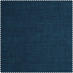 Indigo Textured Faux Linen Room Darkening Curtain
