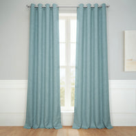 Sea Thistle Grommet Textured Faux Linen Room Darkening Curtain