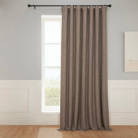 Dutch Cocoa Extra Wide Textured Faux Linen Room Darkening Curtain