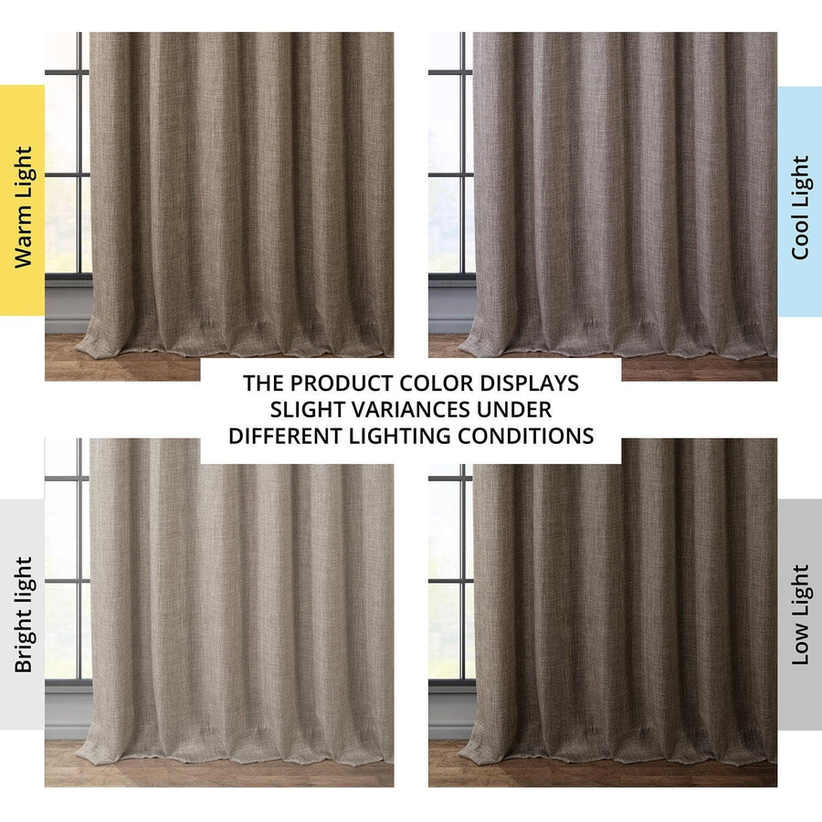 Dutch Cocoa Textured Faux Linen Room Darkening Curtain - HalfPriceDrapes.com