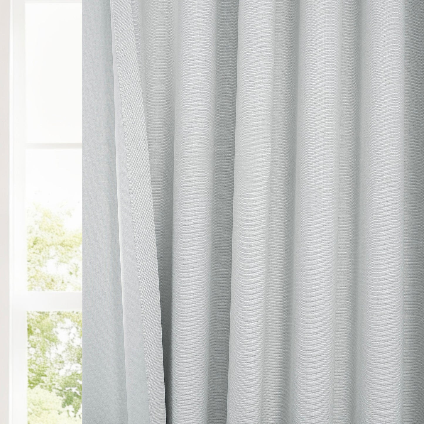Oyster French Pleat Textured Faux Linen Room Darkening Curtain