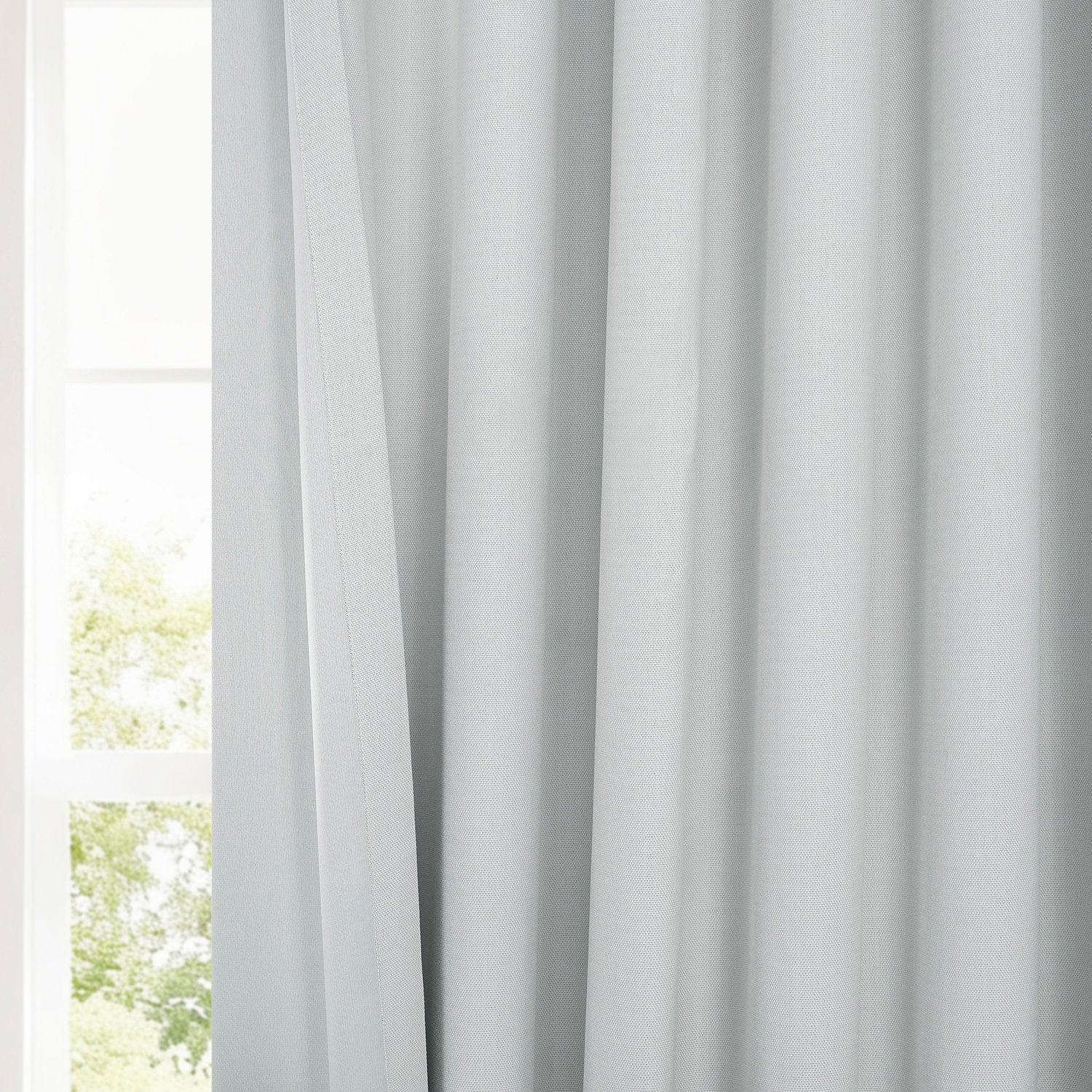 Oyster Textured Faux Linen Room Darkening Curtain