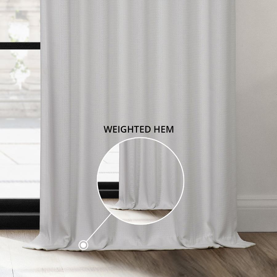 Oyster Textured Faux Linen Custom Curtain