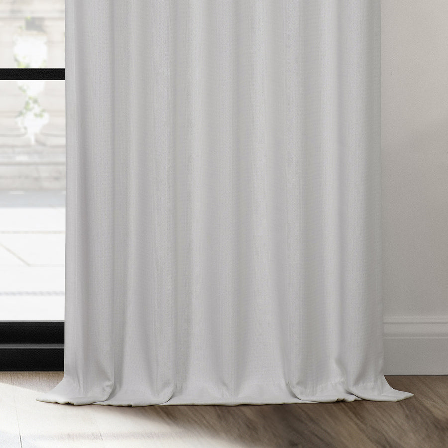 Oyster Grommet Textured Faux Linen Room Darkening Curtain
