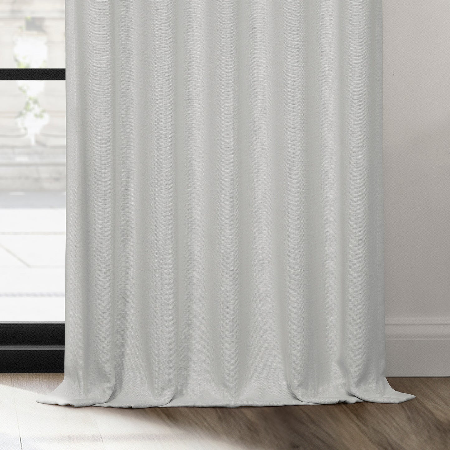 Oyster Grommet Textured Faux Linen Room Darkening Curtain