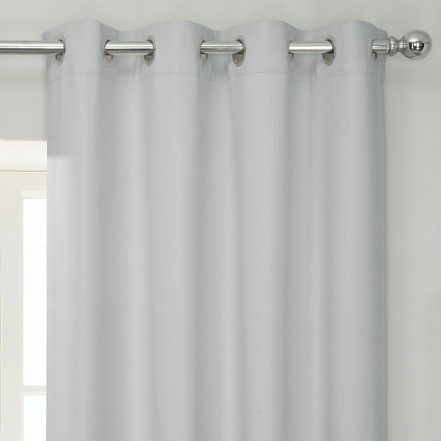 Oyster Grommet Textured Faux Linen Room Darkening Curtain