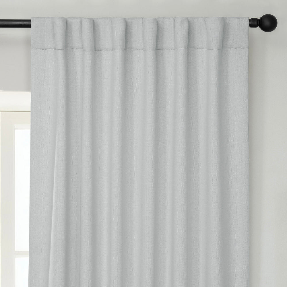 Oyster Textured Faux Linen Room Darkening Curtain