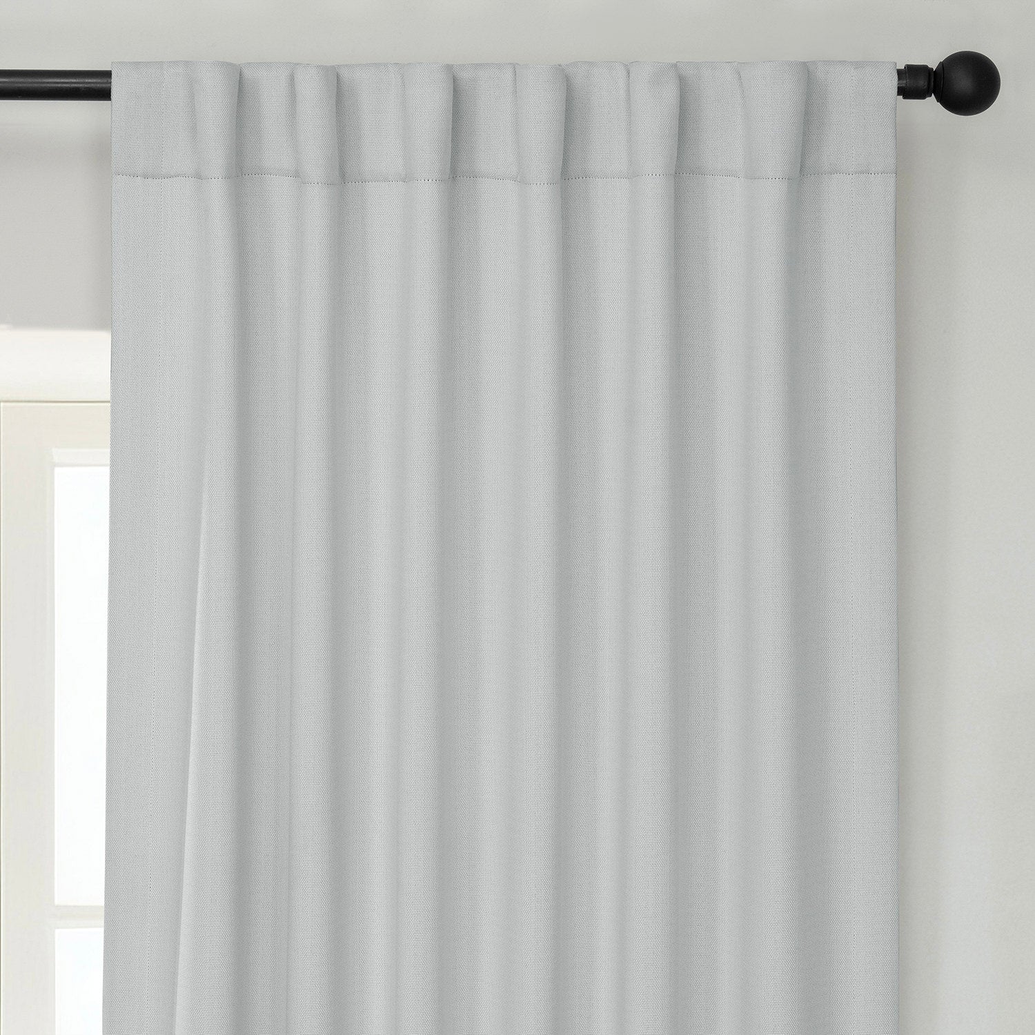 Oyster Textured Faux Linen Room Darkening Curtain