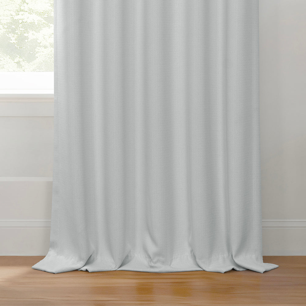 Oyster French Pleat Textured Faux Linen Room Darkening Curtain