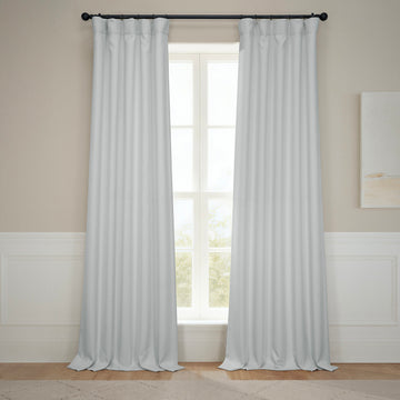 Oyster Textured Faux Linen Room Darkening Curtain