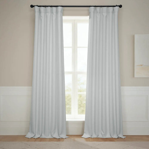 Oyster Textured Faux Linen Room Darkening Curtain