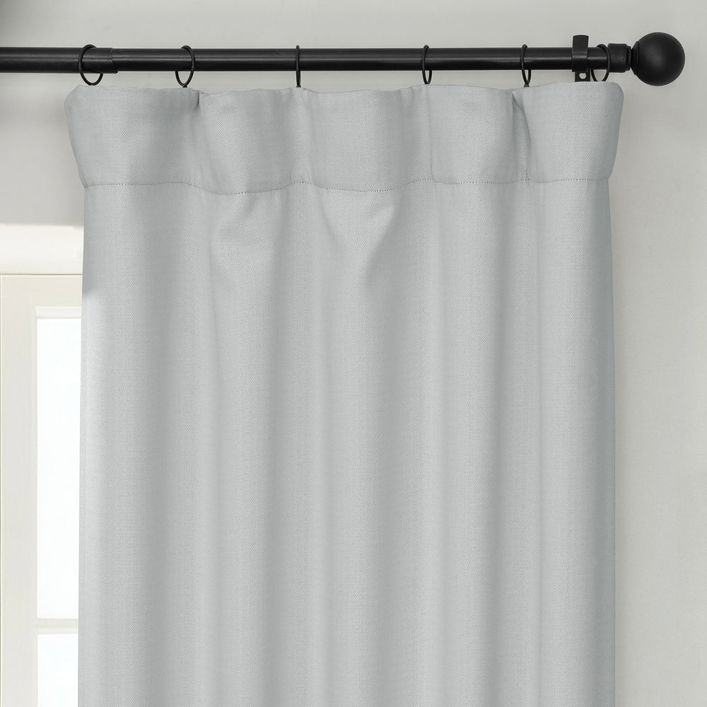 Oyster Textured Faux Linen Room Darkening Curtain