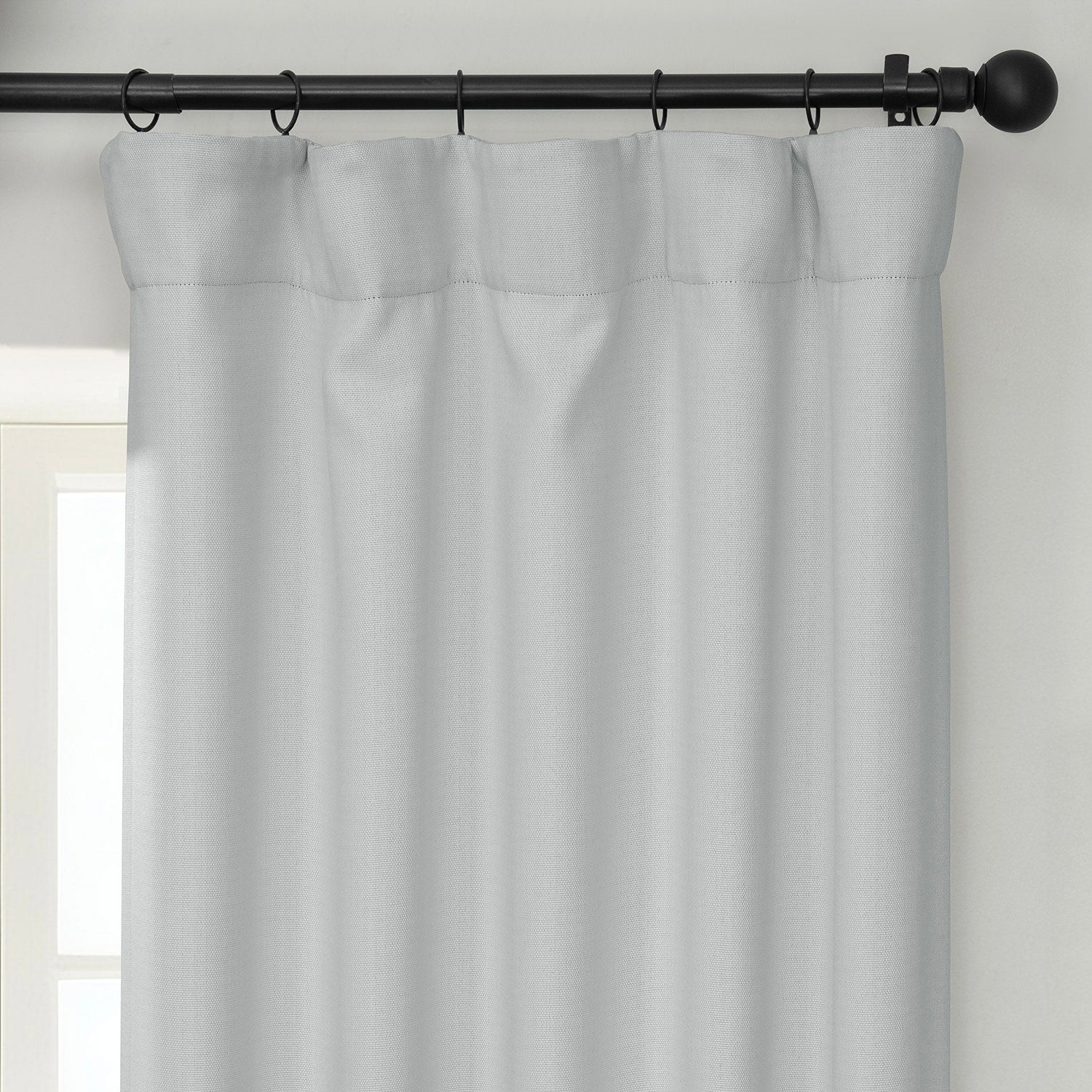 Oyster Textured Faux Linen Room Darkening Curtain