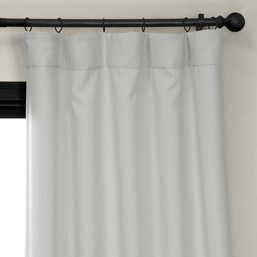 Oyster Textured Faux Linen Room Darkening Curtain