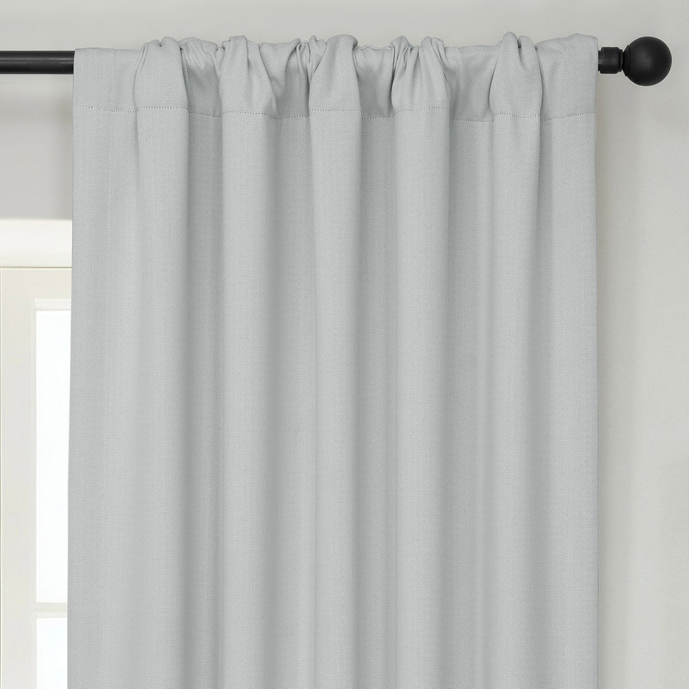 Oyster Textured Faux Linen Room Darkening Curtain