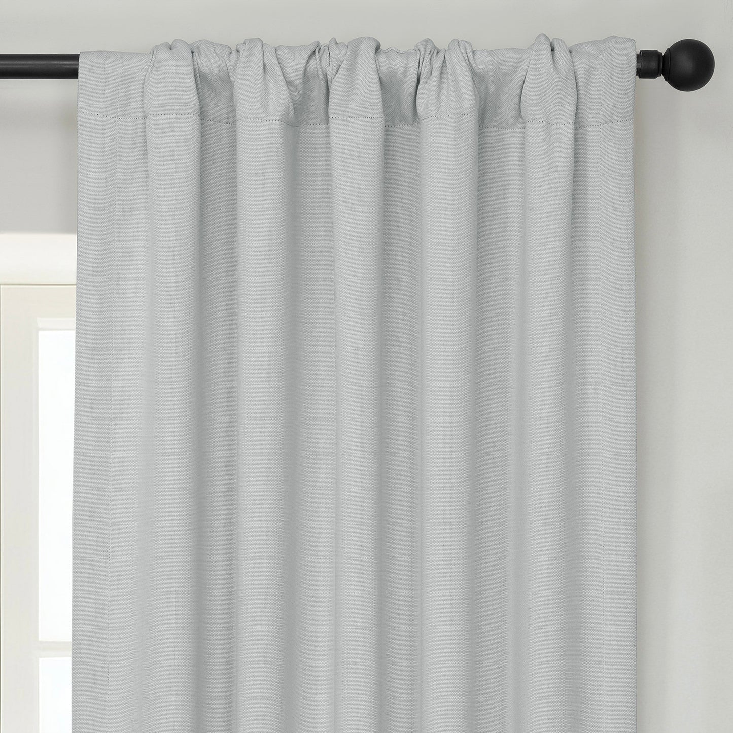 Oyster Textured Faux Linen Room Darkening Curtain