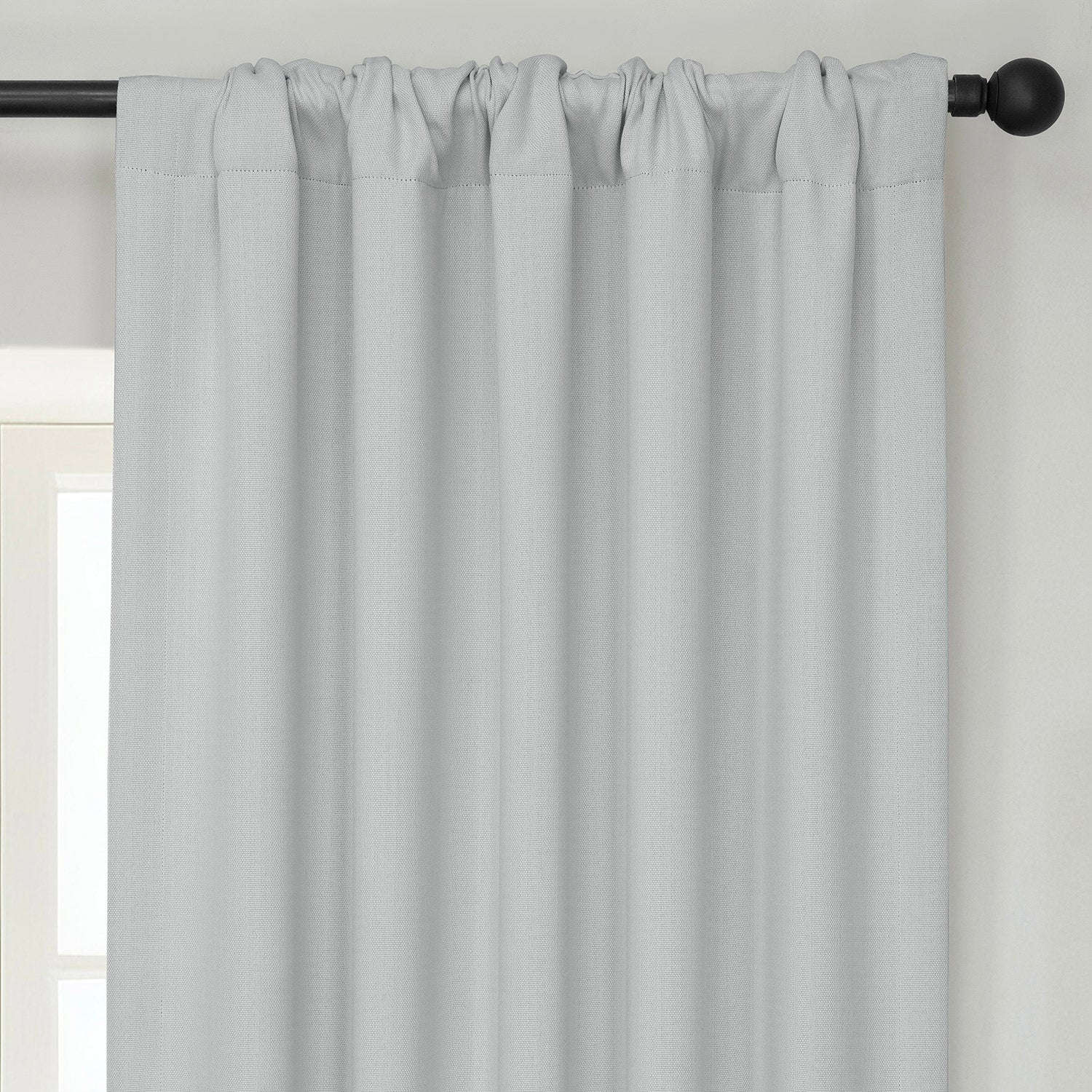Oyster Textured Faux Linen Room Darkening Curtain