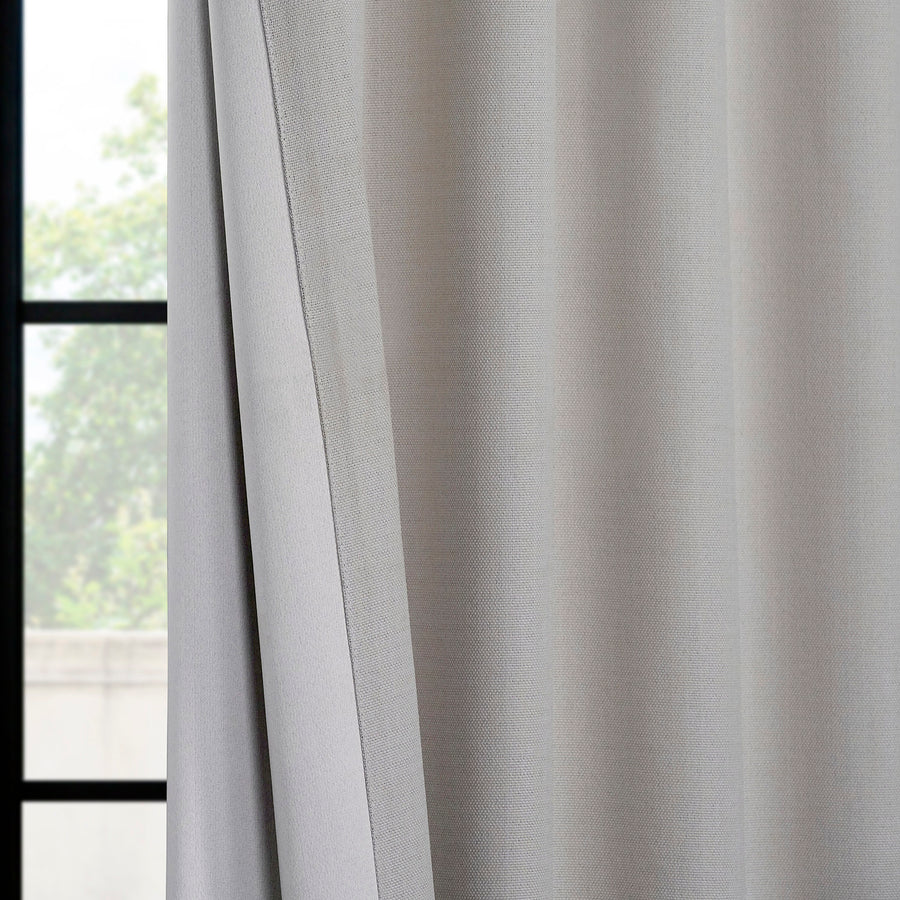 Birch Extra Wide Textured Faux Linen Room Darkening Curtain