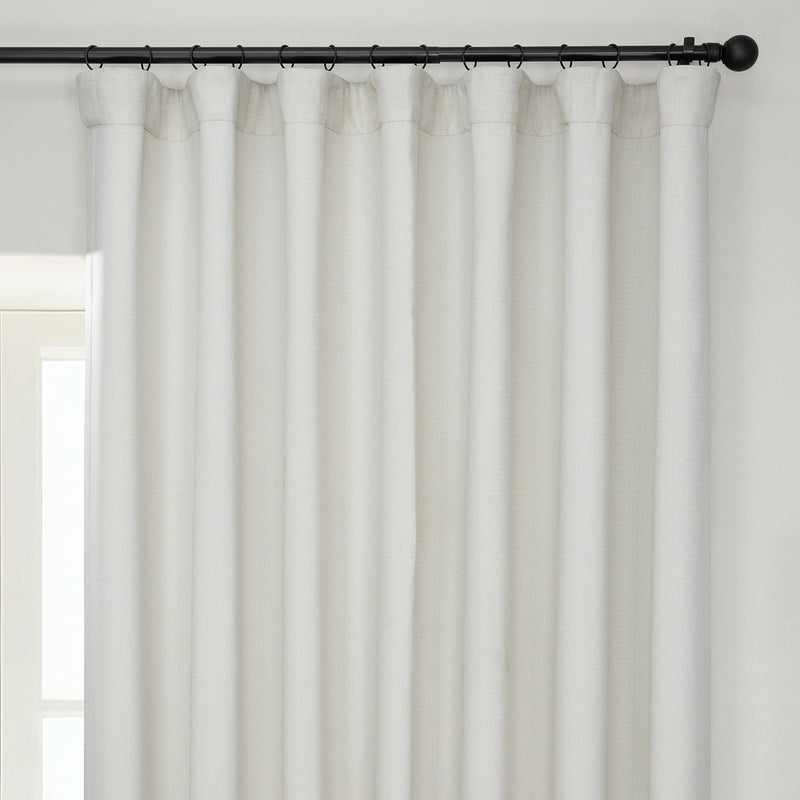 Birch Extra Wide Textured Faux Linen Room Darkening Curtain