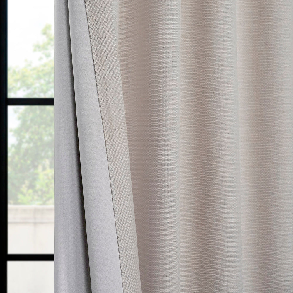 Birch French Pleat Textured Faux Linen Room Darkening Curtain
