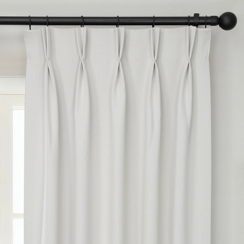 Birch French Pleat Textured Faux Linen Room Darkening Curtain