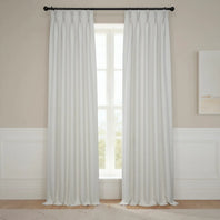 Birch Taupe Pinch Pleat Textured Faux Linen Room Darkening Curtain