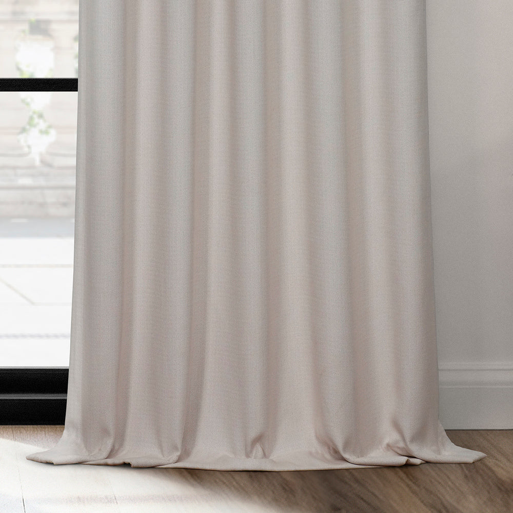 Birch Grommet Textured Faux Linen Room Darkening Curtain
