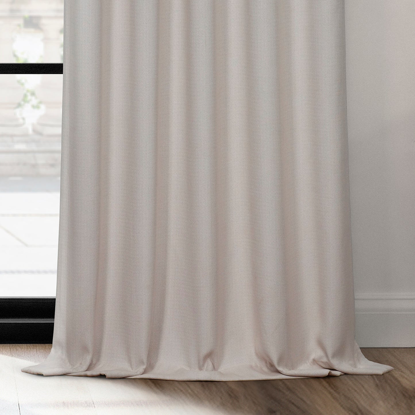 Birch Grommet Textured Faux Linen Room Darkening Curtain
