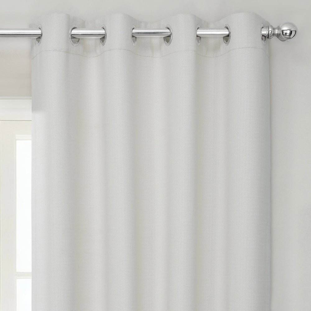 Birch Grommet Textured Faux Linen Room Darkening Curtain