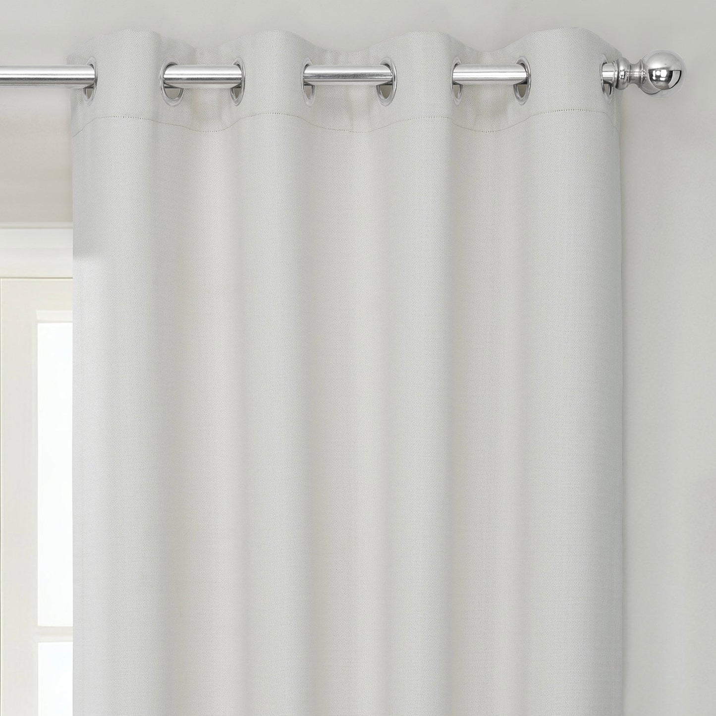 Birch Grommet Textured Faux Linen Room Darkening Curtain