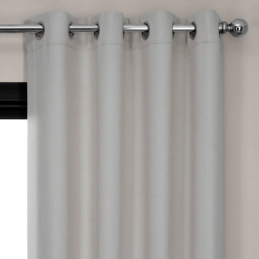 Birch Grommet Textured Faux Linen Room Darkening Curtain