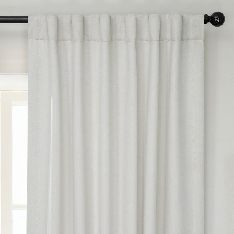 Birch Textured Faux Linen Room Darkening Curtain
