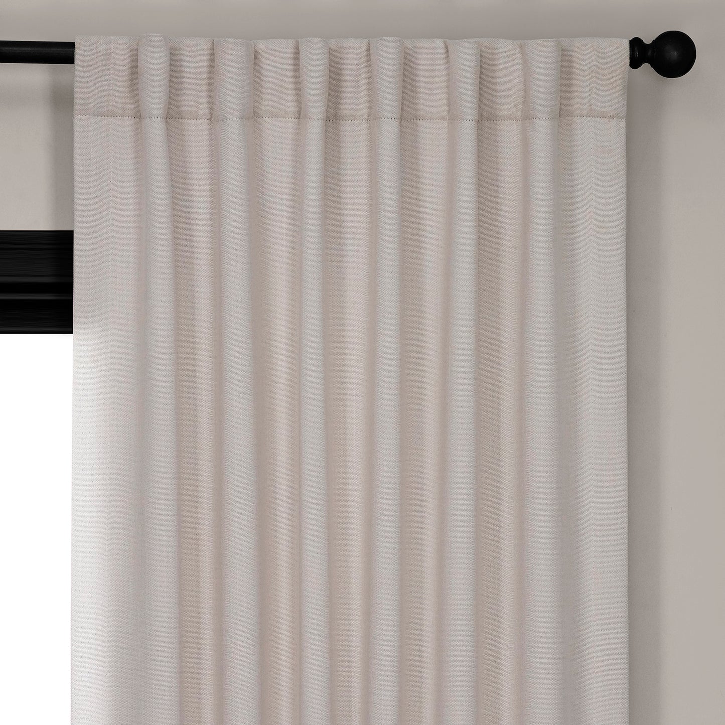Birch Textured Faux Linen Room Darkening Curtain