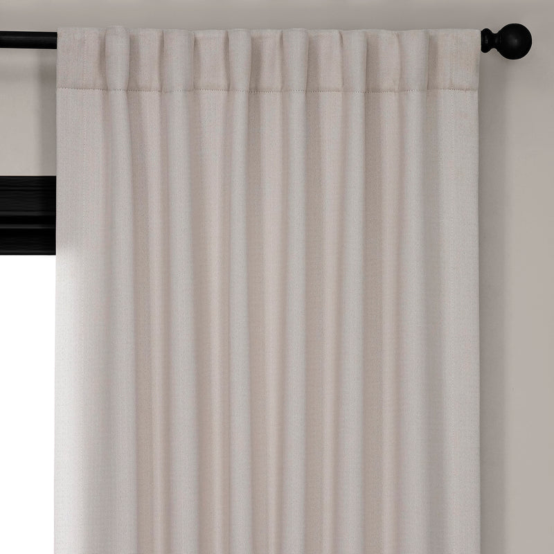 Birch Textured Faux Linen Room Darkening Curtain