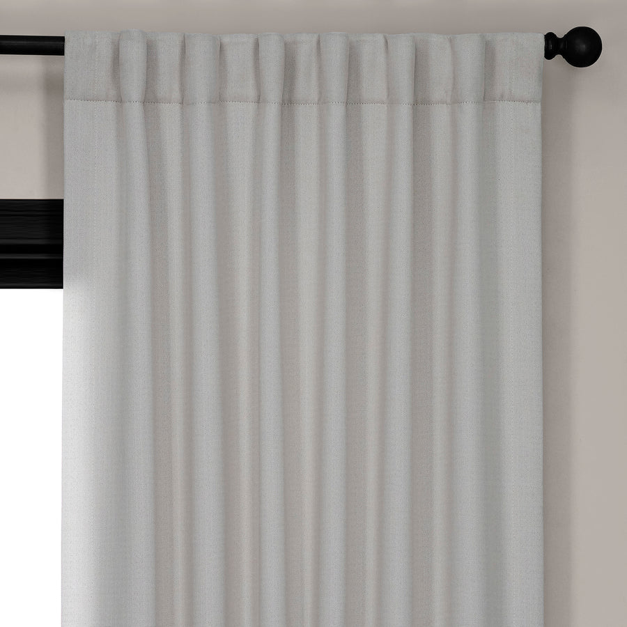 Birch Textured Faux Linen Room Darkening Curtain