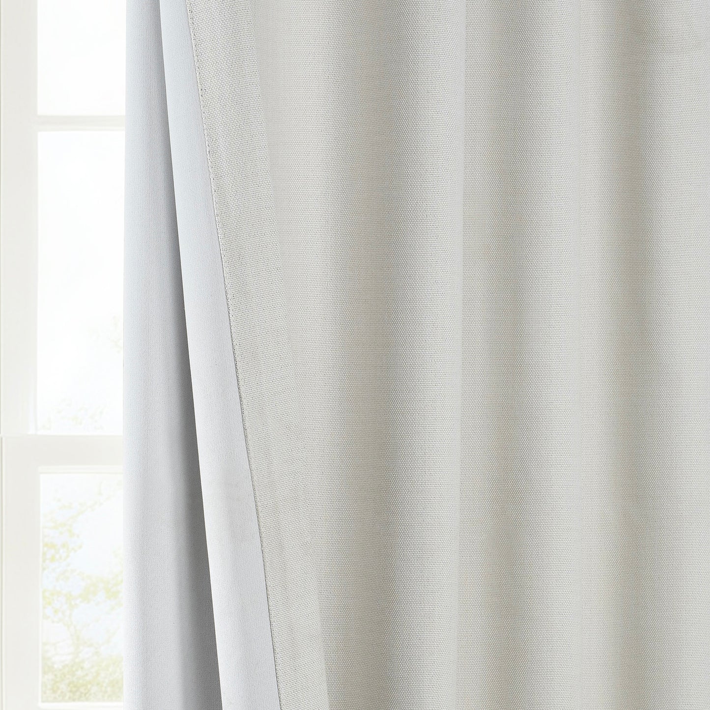 Birch Textured Faux Linen Room Darkening Curtain