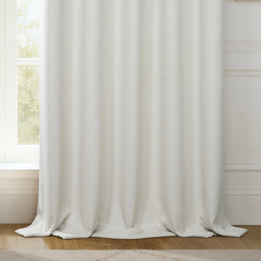 Birch Grommet Textured Faux Linen Room Darkening Curtain
