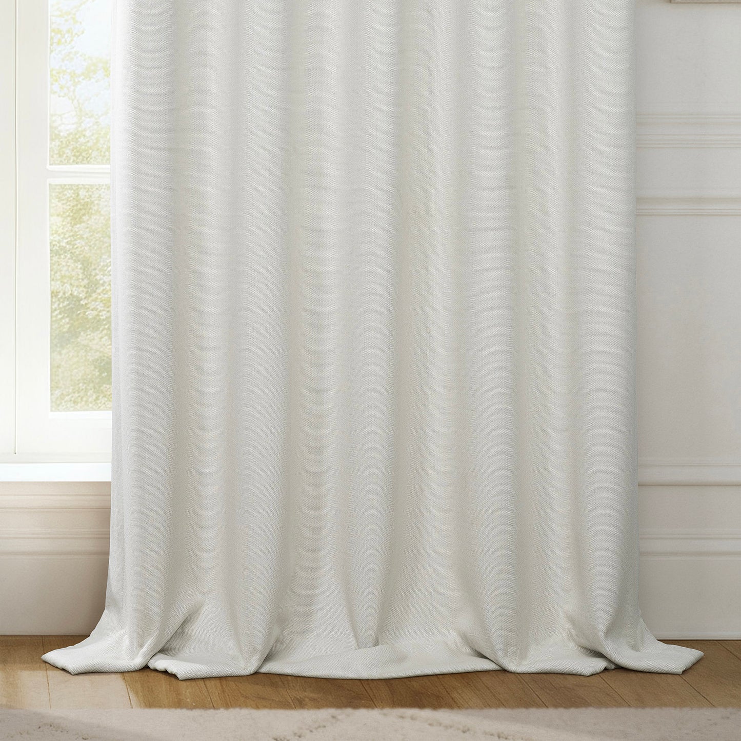 Birch Grommet Textured Faux Linen Room Darkening Curtain