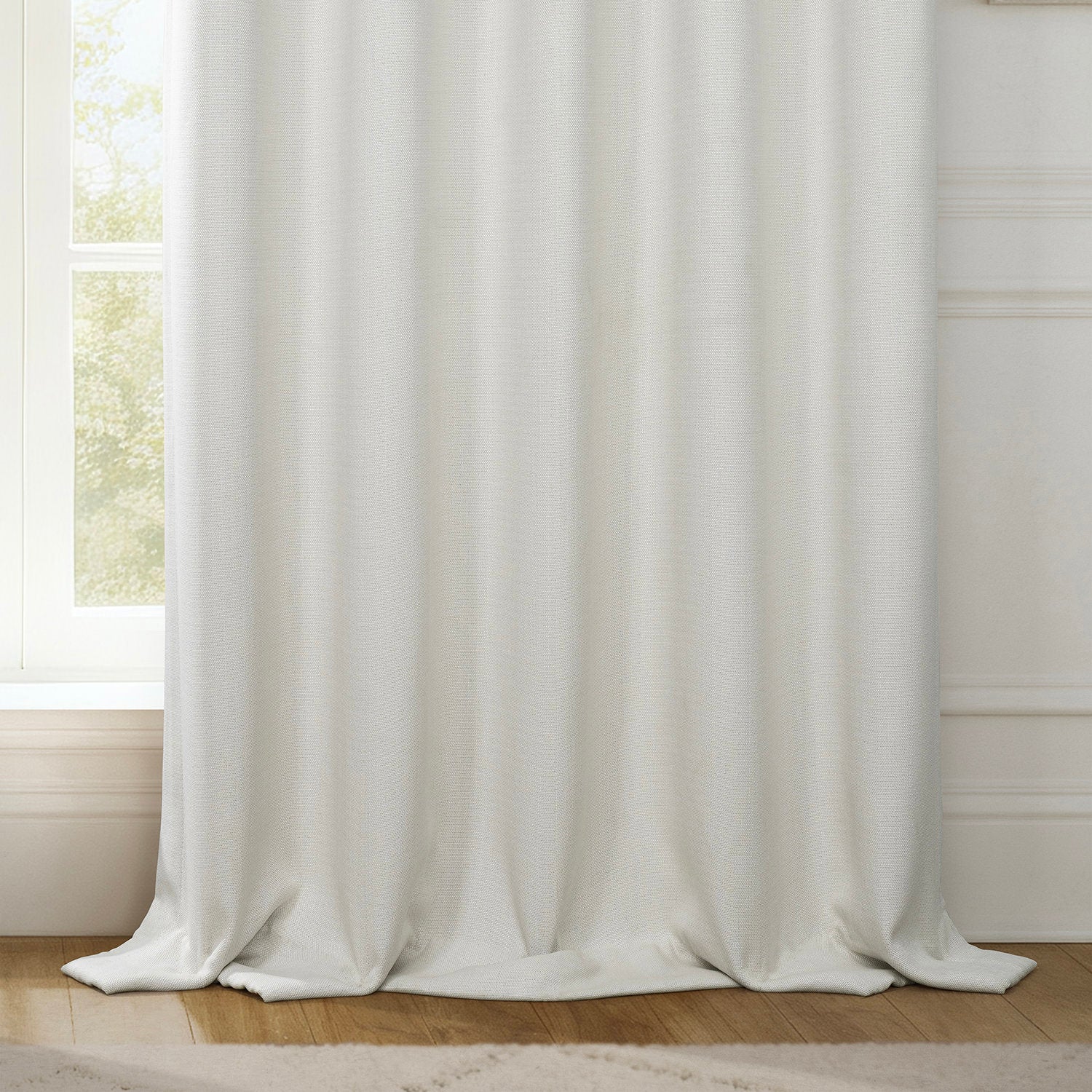 Birch French Pleat Textured Faux Linen Room Darkening Curtain