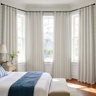 Birch Taupe Textured Faux Linen Room Darkening Curtain