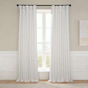 Birch Textured Faux Linen Room Darkening Curtain
