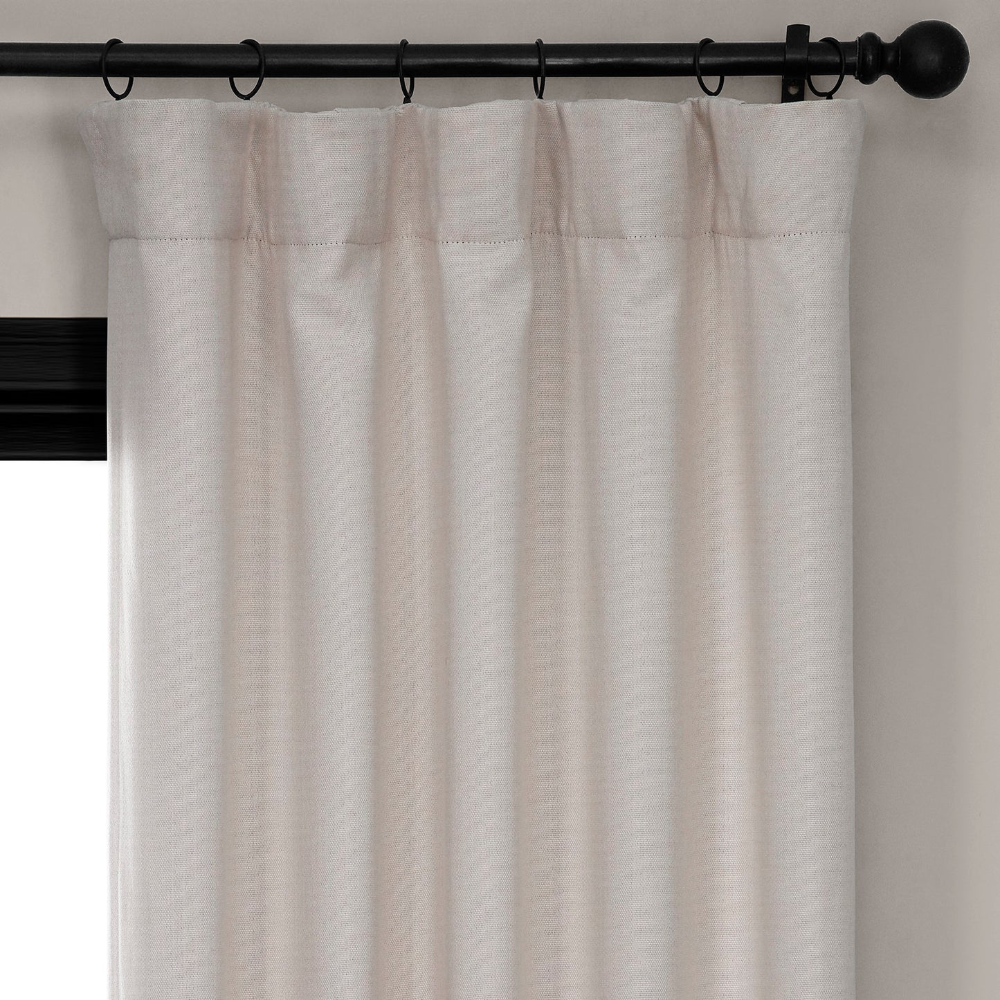 Birch Textured Faux Linen Room Darkening Curtain