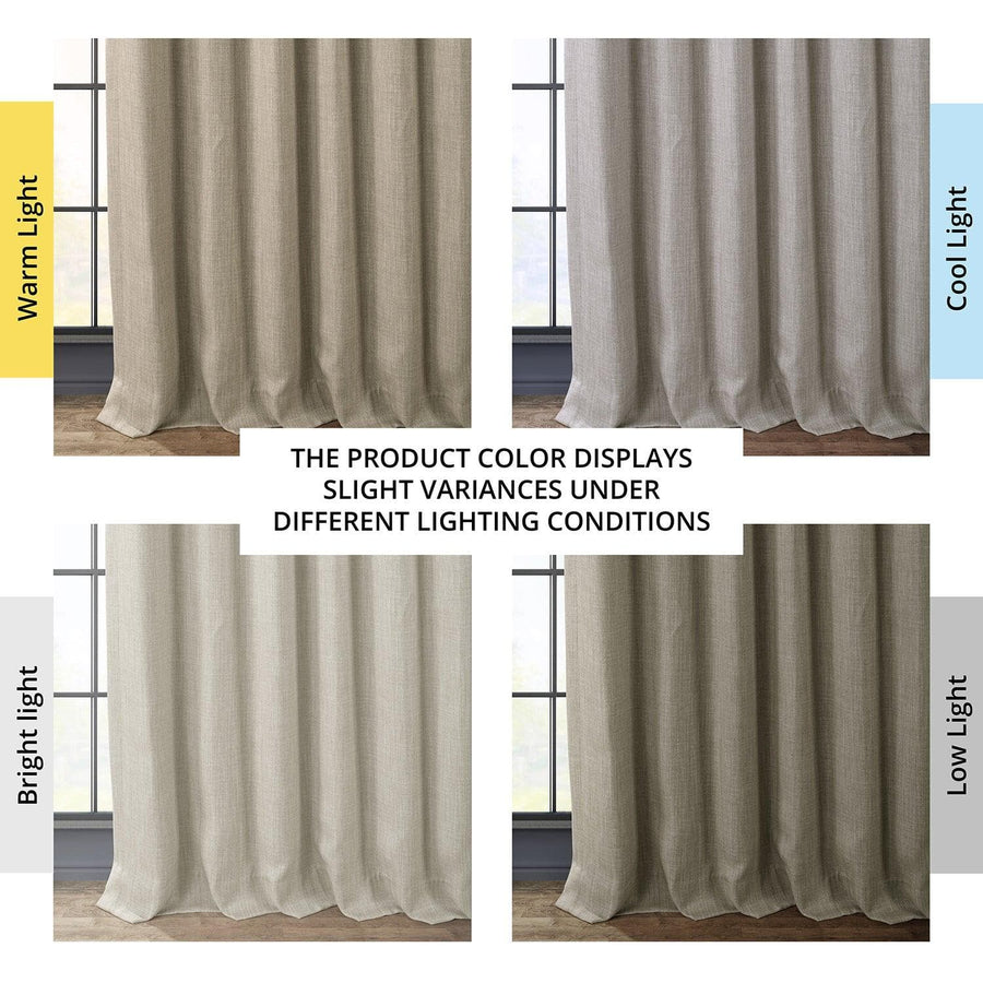 Oatmeal Textured Faux Linen Room Darkening Curtain - HalfPriceDrapes.com